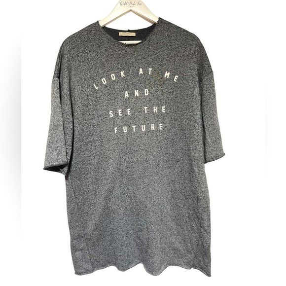 Oversized | Zara Gray Look at Me and See The Future Sweater Dress Small - Picture 1 of 11